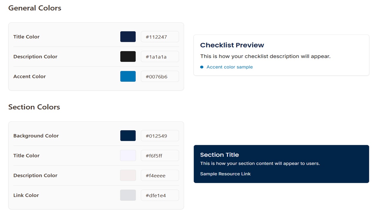 Customize your checklists with branding